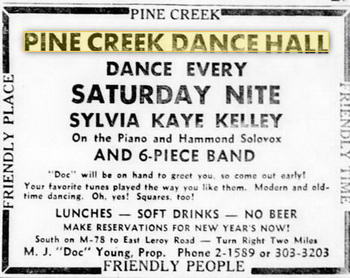 Pine Creek Dance Hall - 15 Dec 1950 Ad